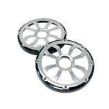 HXM8FGB - 8" Elite Flush Mount Speaker Grills - Brushed Aluminum/Black (Pair) - HXM8FGB - Diamond Audio