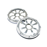 HXM8FGW - 8" Elite Flush Mount Speaker Grills - Brushed Aluminum/White (Pair) - HXM8FGW - Diamond Audio