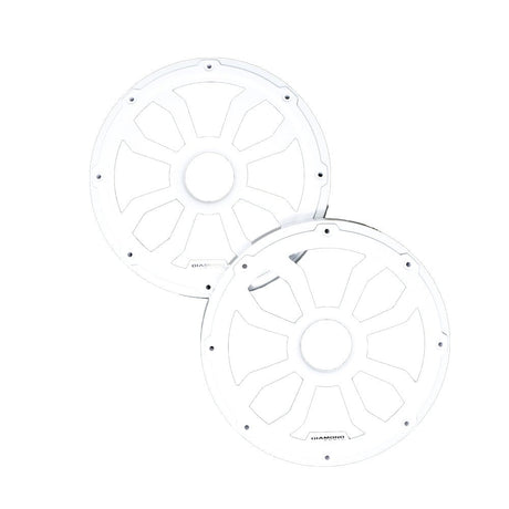 HXM8FWW - 8" Flush Mount Speaker Grills, Pair (White) - HXM8FWW - Diamond Audio