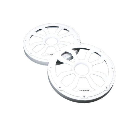 HXM8FWW - 8" Flush Mount Speaker Grills, Pair (White) - HXM8FWW - Diamond Audio