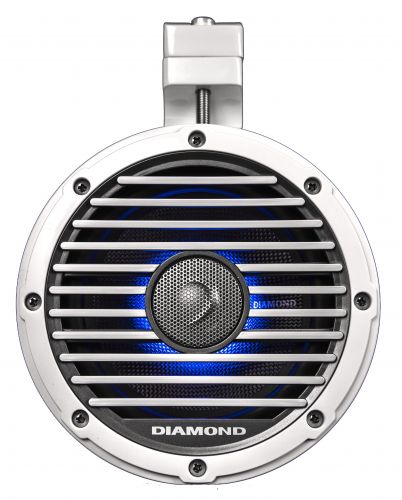 Diamond Audio HXM8PODCFW - 8" 2-Way Marine Tower Speaker w/Titanium Dome Tweeter (Carbon Fiber White)