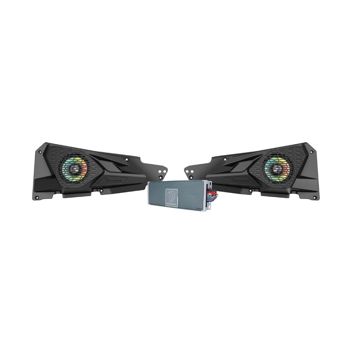 MSRZRKM12 - 2014+ RZR XP© 6.5" 2 - Way All Weather Front Speaker Kit with 2 - Channel Amplifier - MSRZRKM12 - Diamond Audio