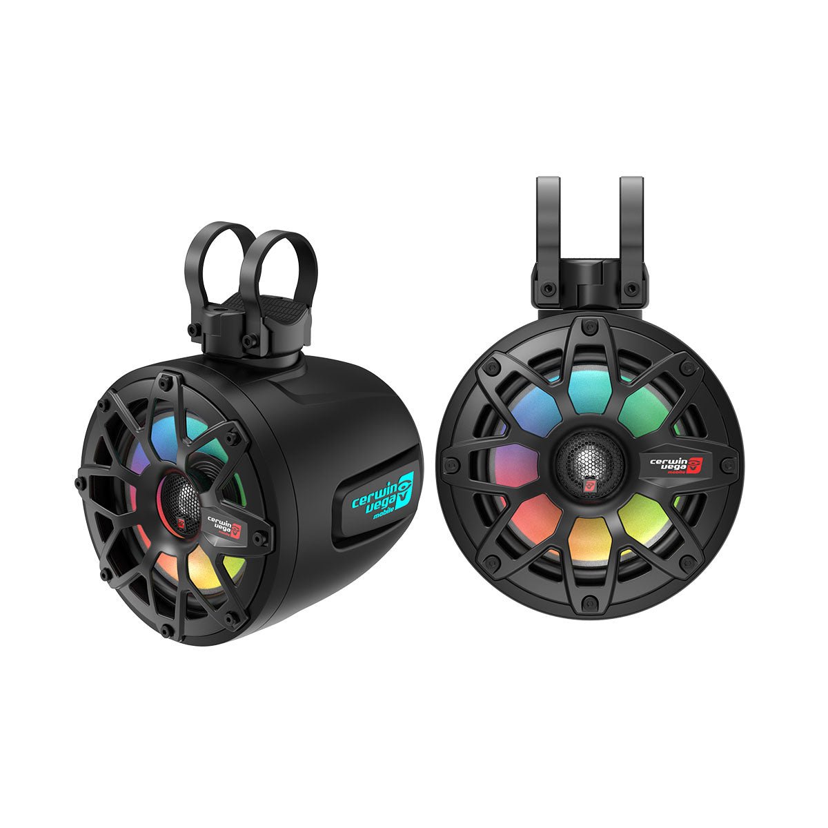 2-Way Speaker System - Pair, Black & White