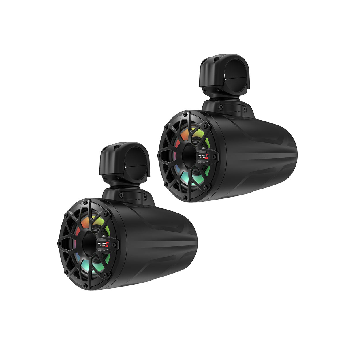 2-Way Speaker System (Pair), Black and White Coated Voice Coil Injection PP Cone Rubber Surround