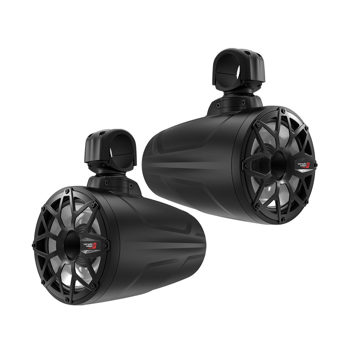 2-Way Speaker System (Pair), Black and White Coated Voice Coil Injection PP Cone Rubber Surround