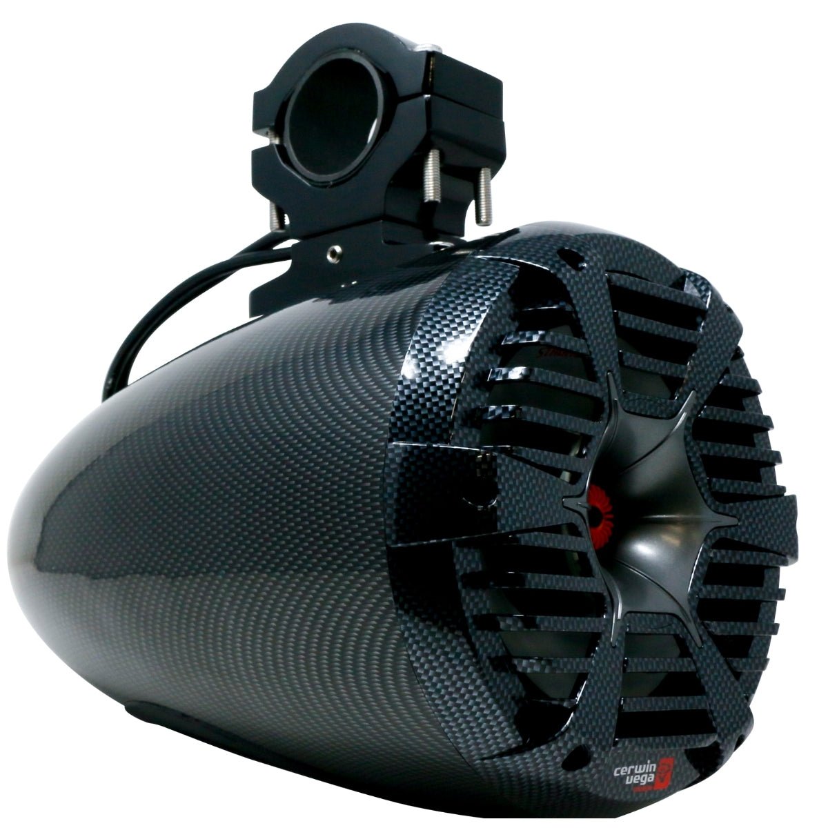 RPM STROKER Single 6.5" or 8" + 1" PRO Marine Tower Kit - Carbon Fiber/Black - 400W MAX / 200W RMS