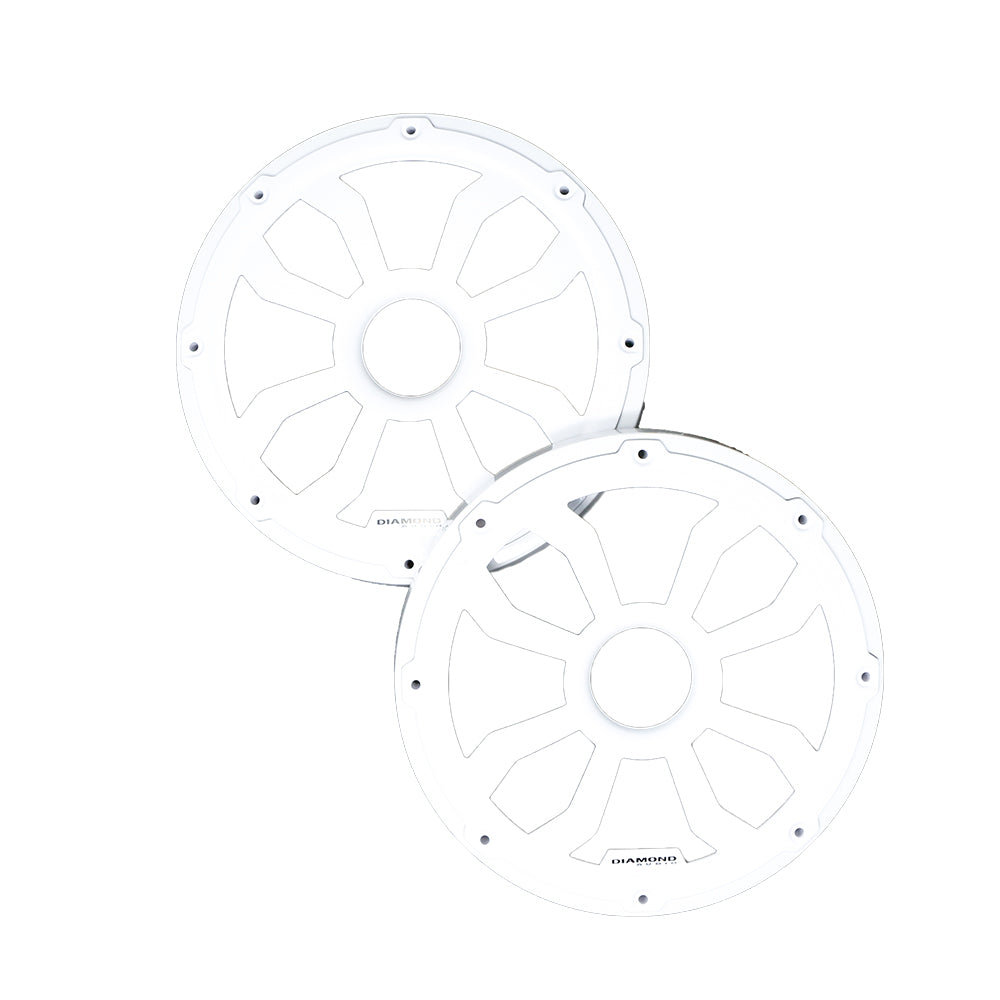 Diamond Audio Motorsport 6.5 Inch Flush Mount Speaker Grills White Pair Steel with Powder Coating