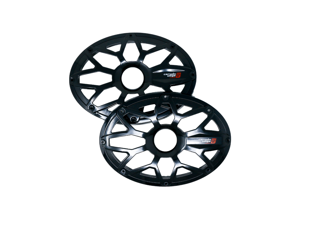 SM69FBB - RPM STROKER 69" Flush Mount Speaker Grill, Black Pair, Steel With Powder Coating