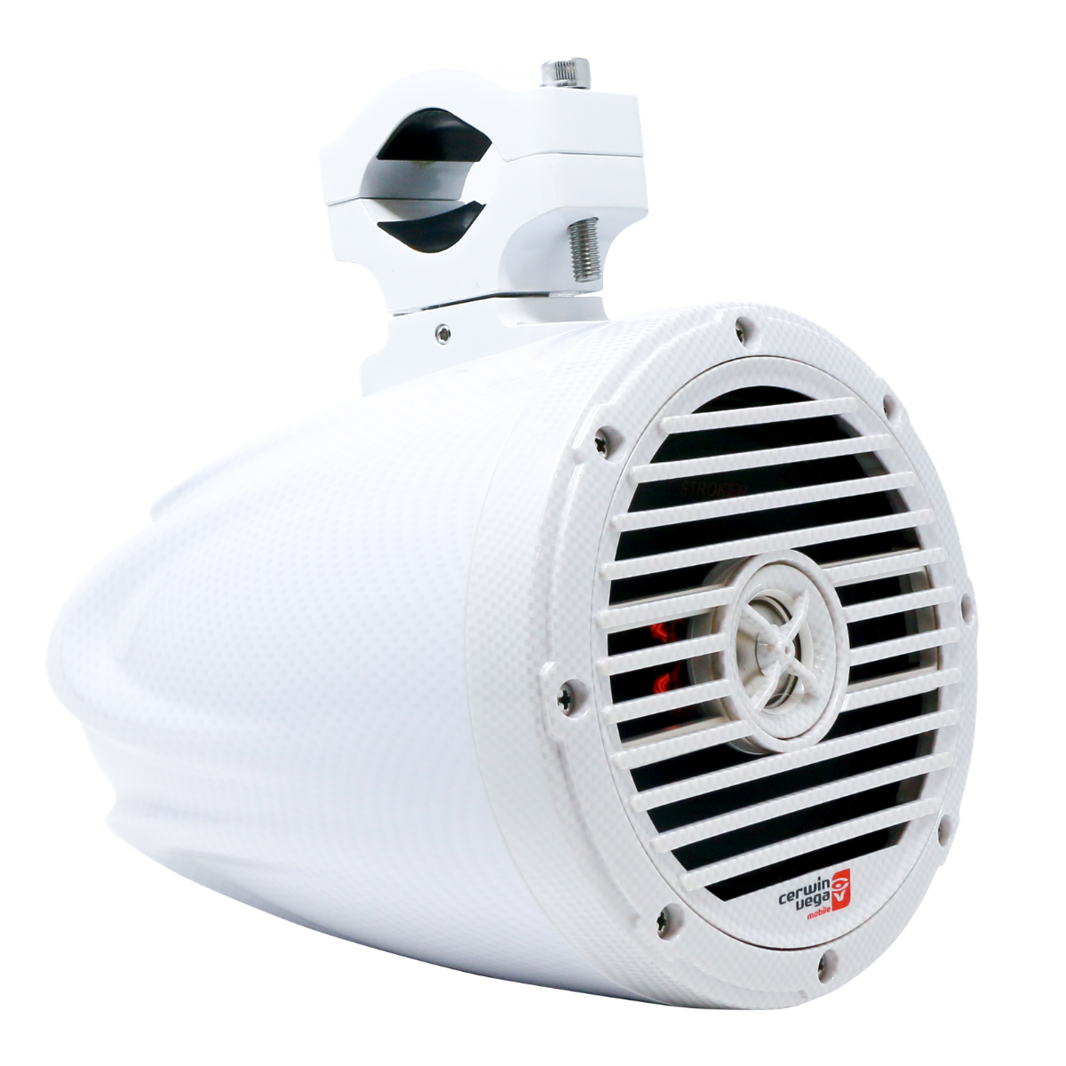 SMC8CFW - 8" STROKER RPM 500W 3-way Speaker Canister Kit Carbon Fiber White