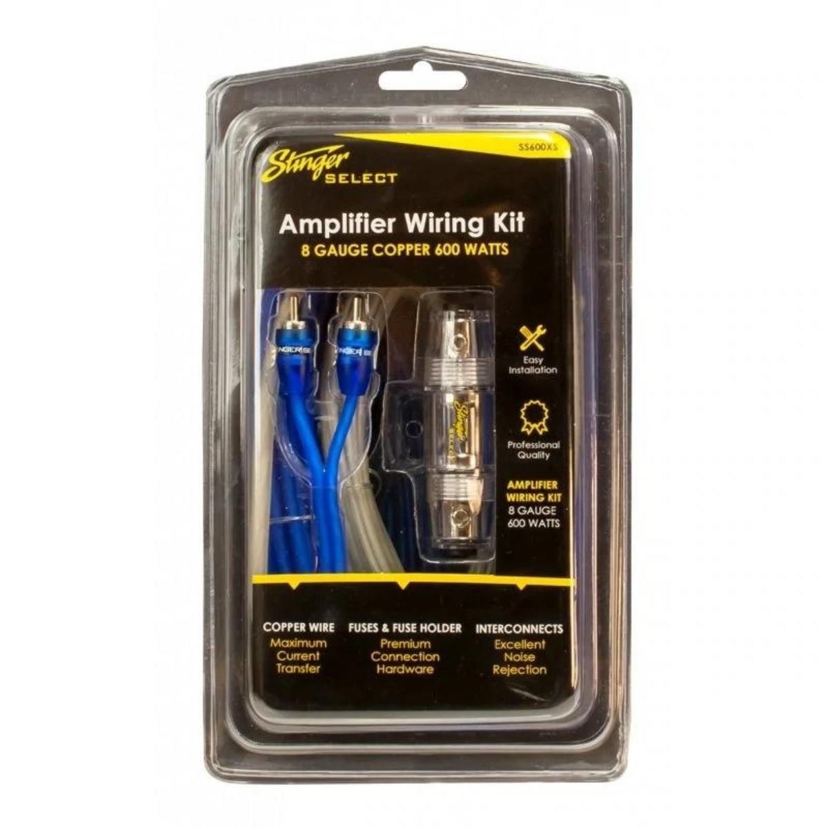 STINGER SS600XS-600W AMP KIT W/BLUE TWISTED RCA